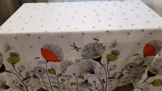 Эффект объемной вышивки.Скатерть видео обзор для моих маркетплейсов. смотреть онлайн