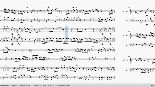 Duet for Clarinet and cello III - Mozart Score смотреть онлайн