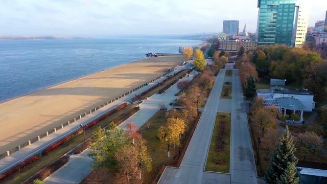 Самара. Набережная Волги. С высоты птичьего полета. смотреть онлайн