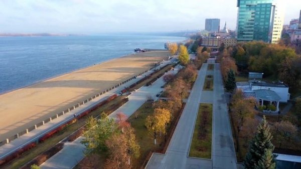 Самара. Набережная Волги. С высоты птичьего полета.