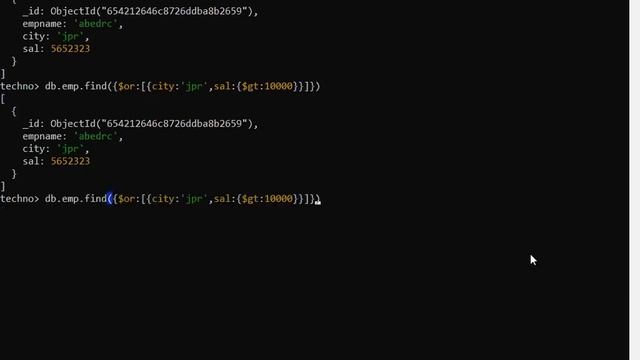 mongodb show data and or operator and like operator смотреть онлайн