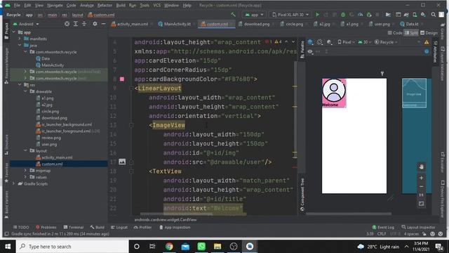 How to create Recycler view and Card view in Android Kotlin | Recycler view Layout managers смотреть онлайн