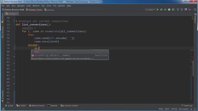 Python Reverse Shell Tutorial - 10 - Displaying All Current Connections смотреть онлайн