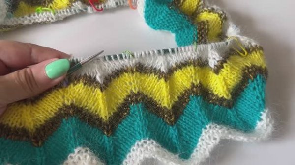 Узор миссони (зигзаг) спицами - самый простой вариант!