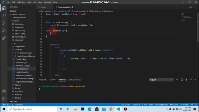 React Hooks Tutorial - 5 - useState with array смотреть онлайн