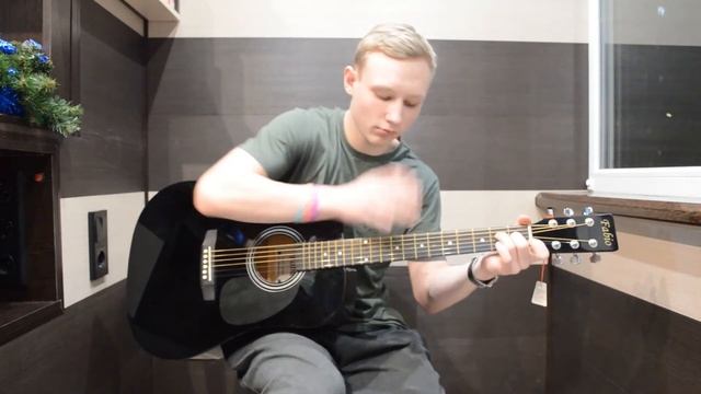 Парень круто играет кавер Imagine Dragons Believer, на гитаре Fabio SA105, завод Fender-Squier смотреть онлайн