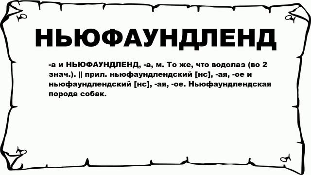 НЬЮФАУНДЛЕНД - что это такое? значение и описание смотреть онлайн