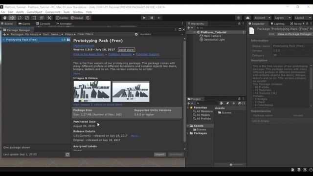 01-Tutorial Plataformas 2.5D Unity/Preparación del Proyecto смотреть онлайн