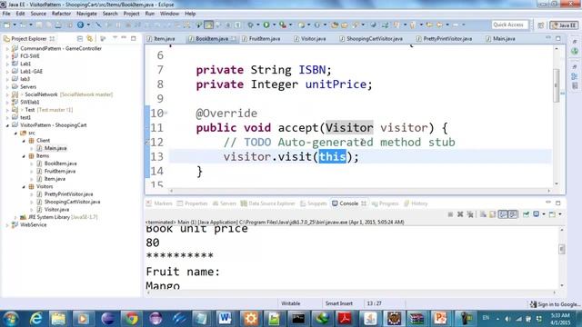 SWE-II V8 [Visitor Design Pattern] смотреть онлайн