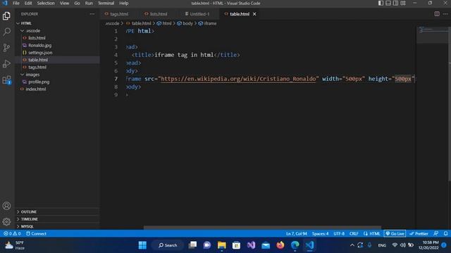 How to use Iframe tag in html5 Using VS Code [ HTML Visual Studio Code ] смотреть онлайн