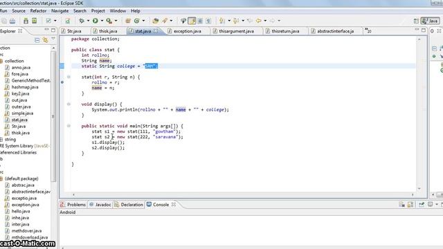 7.Static keyword in java with Example in Tamil смотреть онлайн