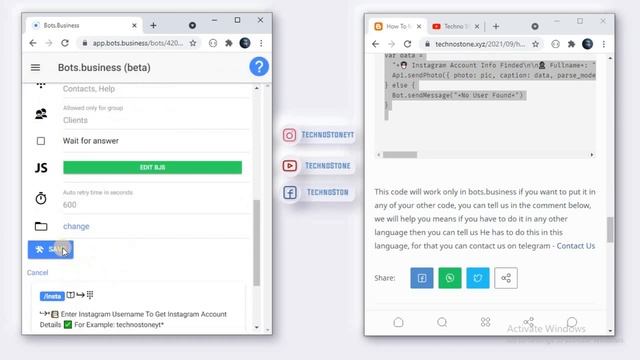 How To Make Instagram Profile Scraper Telegram bot In Bots.bussiness | instagram scraping смотреть онлайн