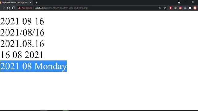 31-PHP Date and Time شرح смотреть онлайн