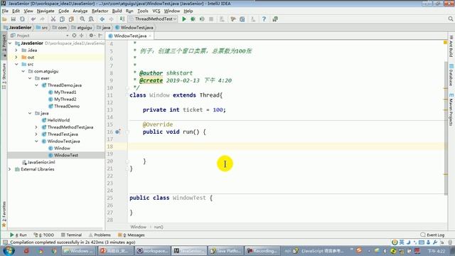 【day18】18 尚硅谷 Java语言高级 例题：继承Thread方式，多窗口卖票 смотреть онлайн
