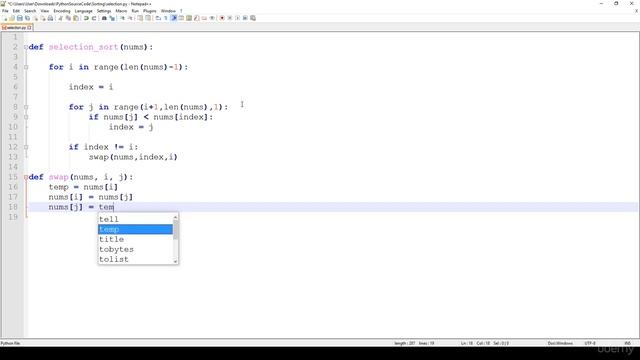 Selection sort in python смотреть онлайн