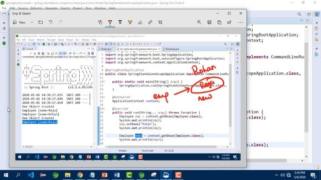 Spring Boot tutorials | Spring boot full course - Bean Scopes - singleton, prototype смотреть онлайн
