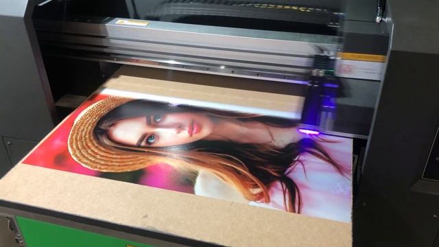 Планшетный УФ принтер FS-6040UV Rotax печать на МДФ на высокой скорости смотреть онлайн