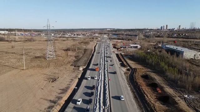 Трамвайная линия между Верхней Пышмой и Екатеринбургом. Аэросъёмка смотреть онлайн