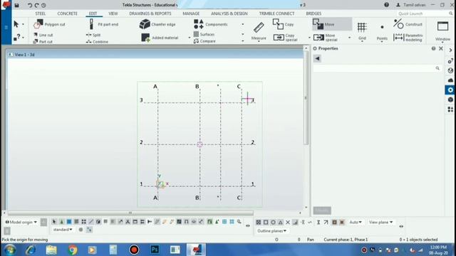 How to Create Radial Grid and Modify | Add Cross Grid lines in Tekla | Tamil tutorials || TST смотреть онлайн