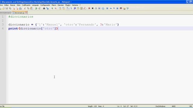 Tutorial de Python parte 6 - Array: Diccionarios смотреть онлайн