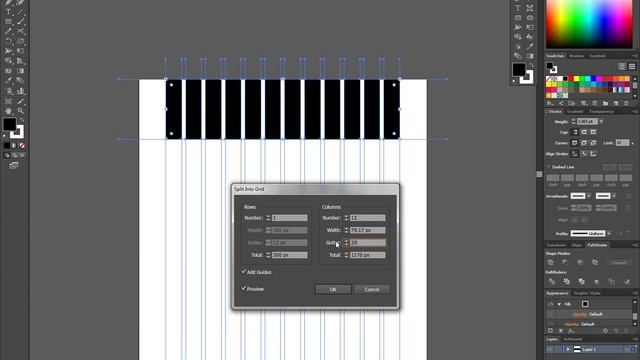Illustrator CC 2015, Using Split into Grid to Create Complex Guides смотреть онлайн