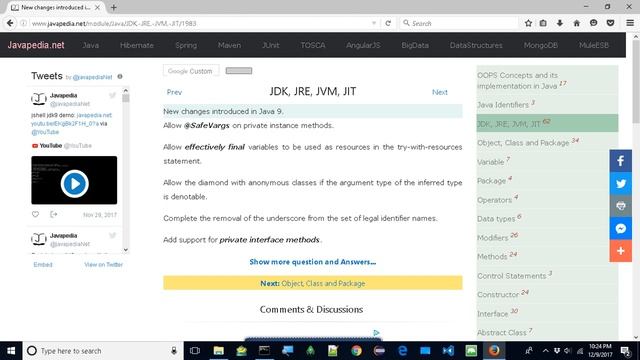 New changes introduced in Java 9.
| javapedia.net смотреть онлайн