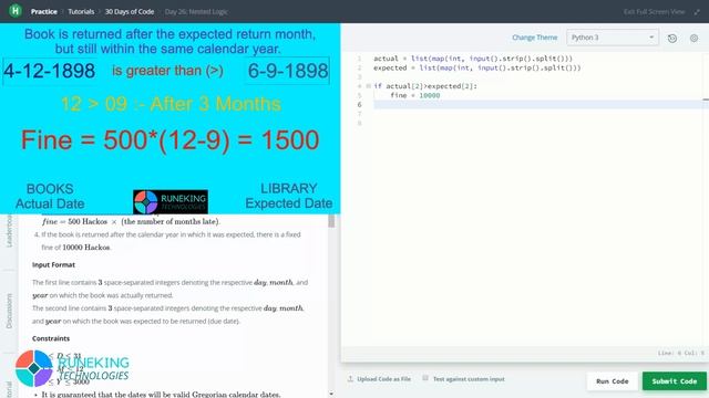 Nested Logic || HackerRank || if - elif - else || Day 26 || Python смотреть онлайн