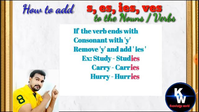 How To Add ' s' , 'es', ' ies', and 'ves' with Nouns and Verbs смотреть онлайн
