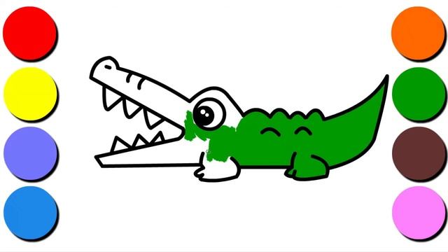 How to Draw a Crocodile Step by Step Coloring Pages for Kids Learn to Draw смотреть онлайн