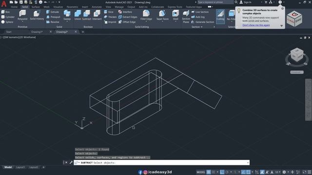 AutoCAD Exercise 17 | 3D design on AutoCAD | How to design 3D object on AutoCAD смотреть онлайн