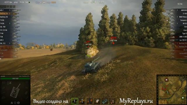 WOT: Редшир - Bat Chatillon 25 t - 8 фрагов - смотреть онлайн