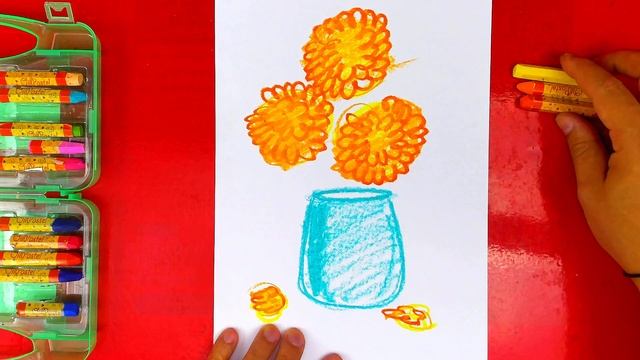 Рисуем Цветы Масляной Пастелью для детей смотреть онлайн