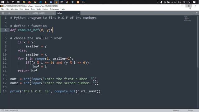 Python Program to Find HCF or GCD | HCF of two numbers | Python Programming смотреть онлайн