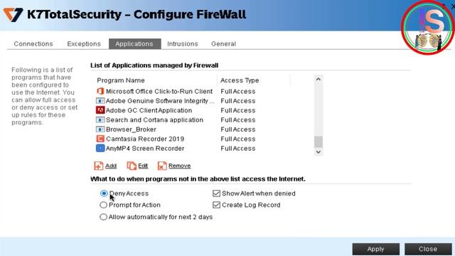 K7 ANTIVIRUS (EXCEPTION FIREWALL APPLICATION BLOCK AND ALLOW) смотреть онлайн