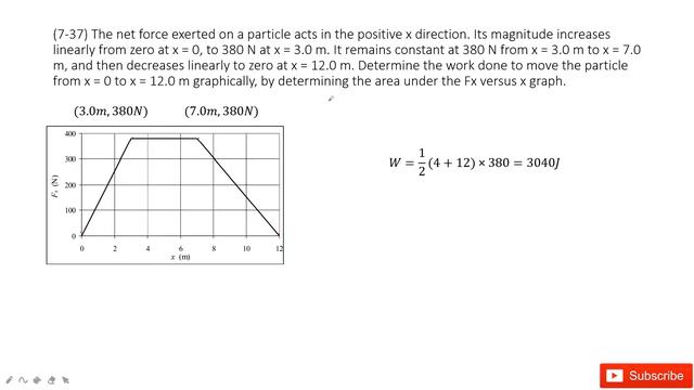 (7-37) The net force exerted on a particle acts in the positive x direction. Its magnitude increase смотреть онлайн