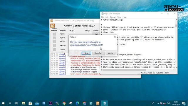 Mengatasi XAMPP Error - Port 80 is Used by unable to open process??? смотреть онлайн