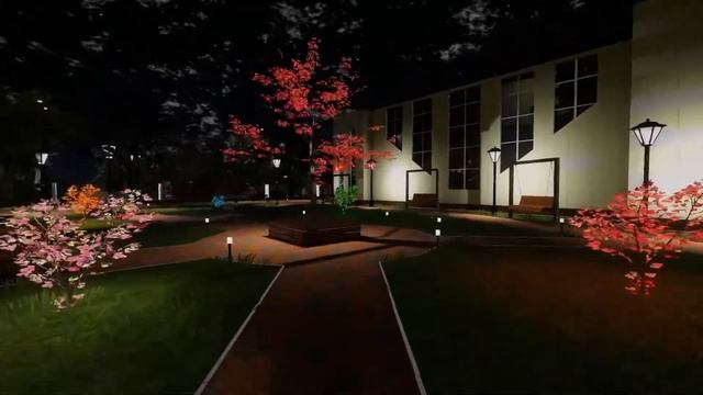Парк Сакура 3D визуализация (фрагмент) Unity 2020 смотреть онлайн
