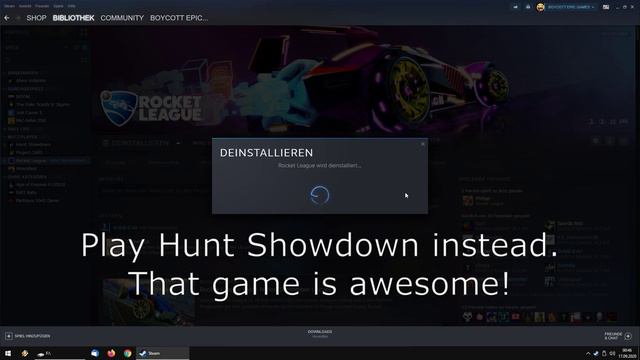 Uninstalling Rocket League after an Epic Games account became mandatory to play the game смотреть онлайн