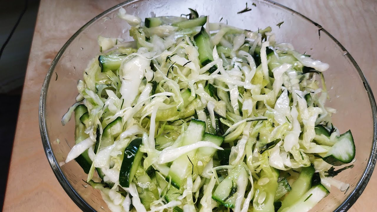 Готовлю летом почти каждый день/ Салат из молодой капусты/ Вкусный и Полезный Салат/Витаминный Салат смотреть онлайн