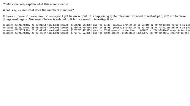 DevOps & SysAdmins: php-fpm[2593] general protection - could someone explain? смотреть онлайн