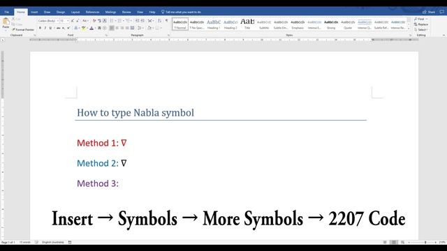 How to type Nabla Symbol in Word смотреть онлайн