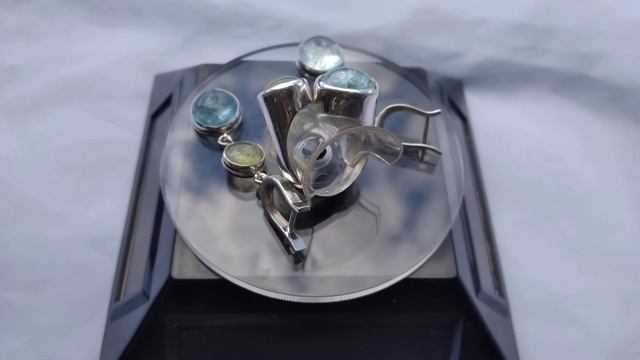 Серьги с аквамаринами, бериллом и гелиодором смотреть онлайн