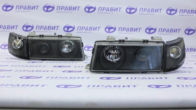 Передние фары 2110 черные с линзой на ВАЗ 2110-2112 смотреть онлайн