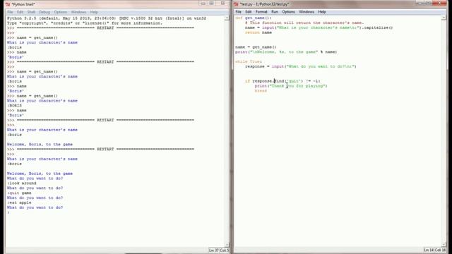 Python Tutorial v3.2.5 Lesson 22.3 - Adventure Game String Methods (1 of 2) смотреть онлайн