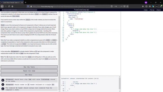 React: Render State in the User Interface -freeCodeCamp org(Day-7) смотреть онлайн