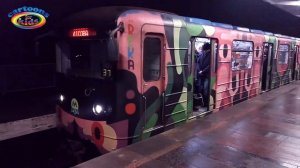 Поезда для детей - Метро Киев / Железная дорога и цветные рекламные вагоны / Metro in Kyiv / subway