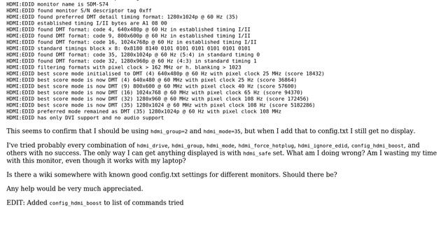 Raspberry Pi: Can't get Pi to work with a Sony SDM-S74 DVI-D monitor (2 Solutions!!) смотреть онлайн