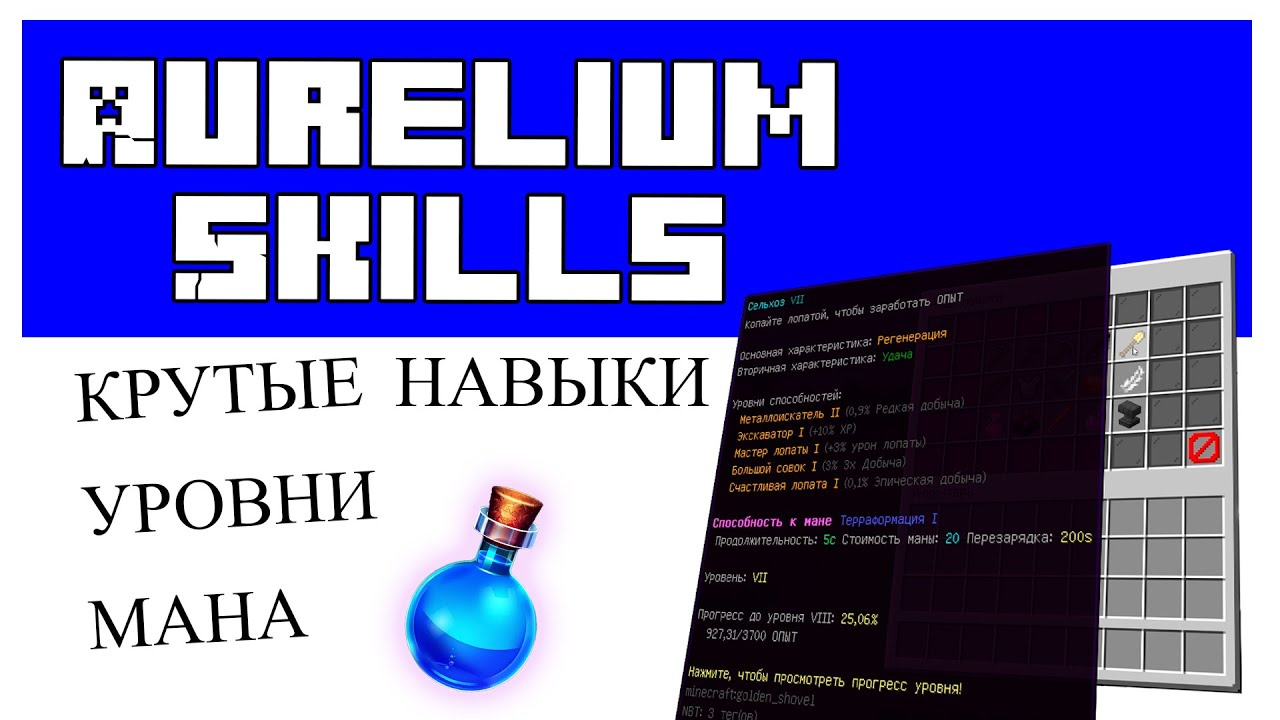 Aurelium Skills НАСТРОЙКА. ПЛАГИН НАВЫКОВ в Minecraft Tutorial Overview смотреть онлайн