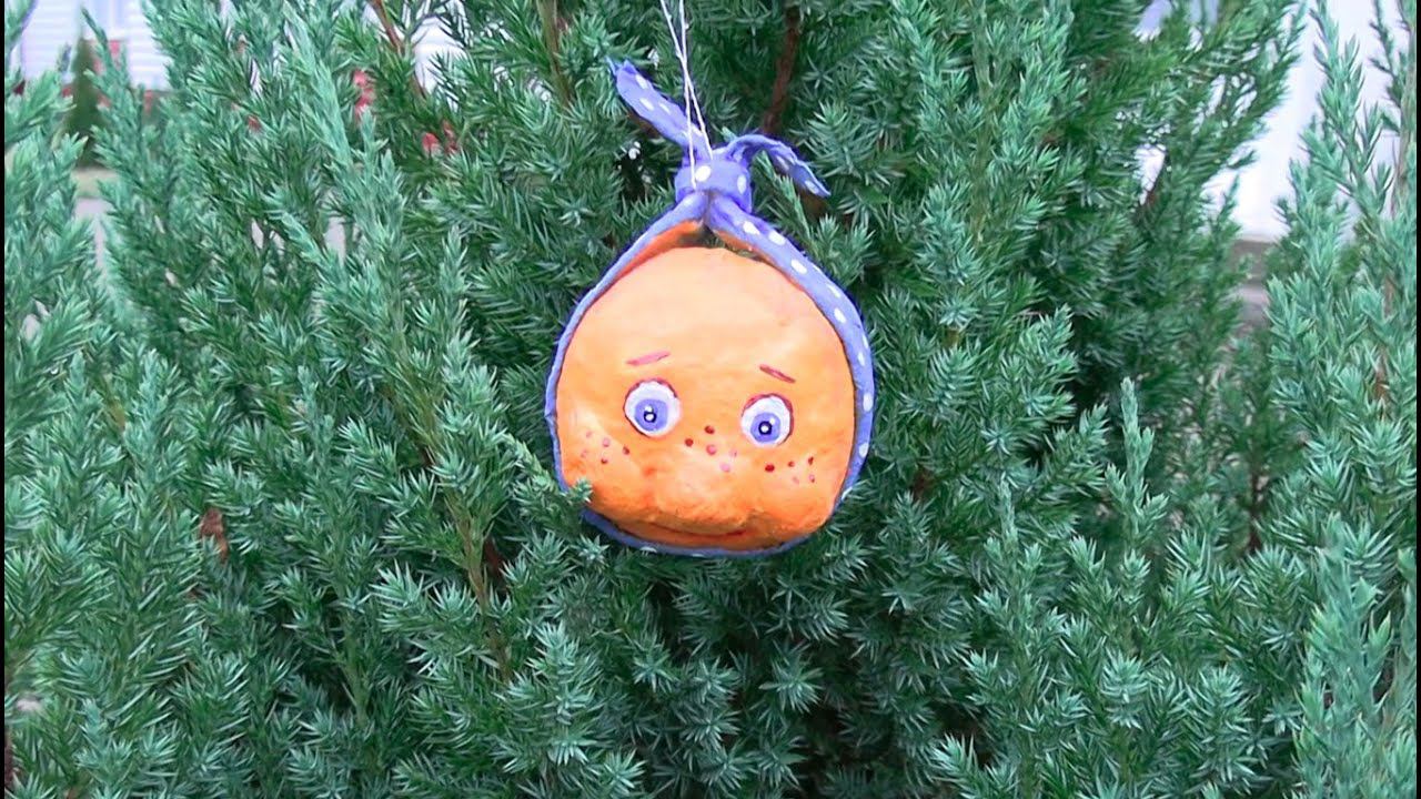 Мастер-класс по изготовлению елочной игрушки из ваты «Колобок» смотреть онлайн