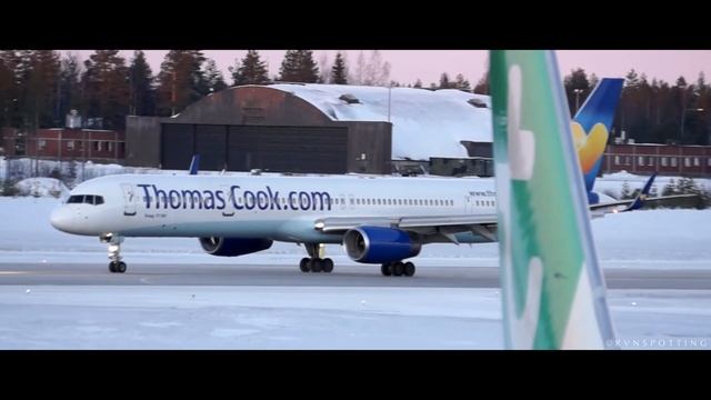 Thomas Cook Boeing 757-300 Arriving at wintry Rovaniemi Airport смотреть онлайн